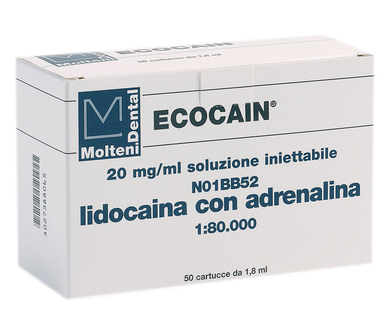 Array - Ecocain Lidocaina Tubofiala 50 pz con Adrenalina 1:80.000