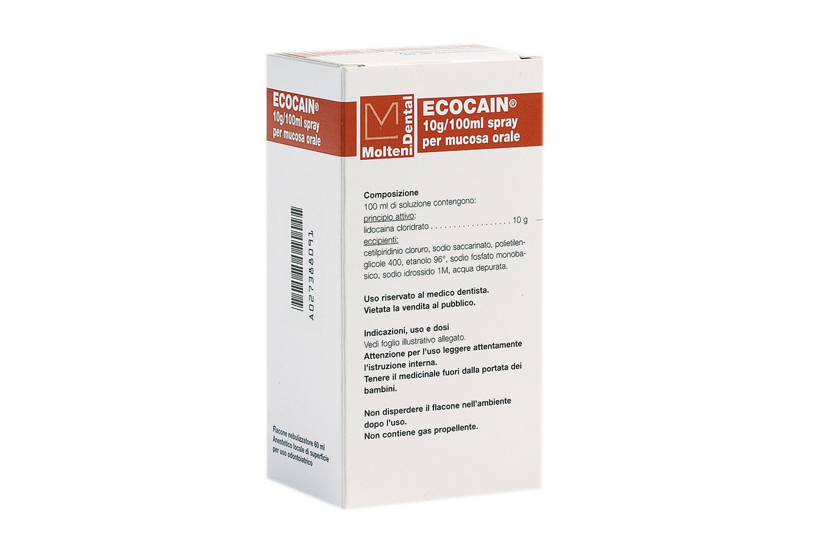 Lidocaina 10% Ecocain Molteni  60ml.