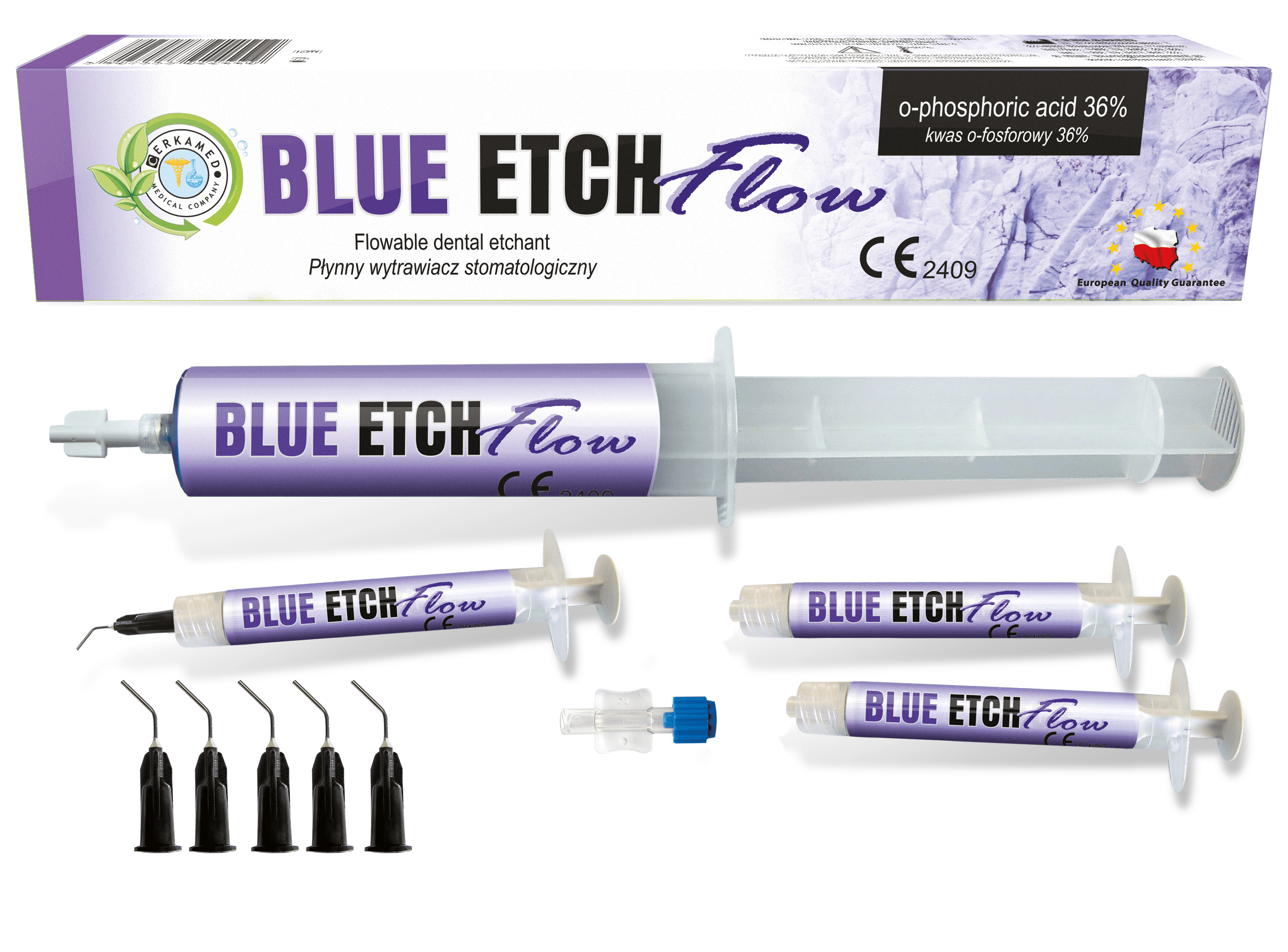 Array - Blue Etch Jumbo  FLOW acido Ortofosforico 36 % 1 Siringa da 50 ml  color Viola