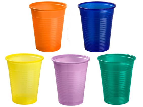 Array - Bicchieri  Monouso 180 cc 1000 pz colori assortiti(Gialli-Arancio-Lilla-Blu-Verde scuro)
