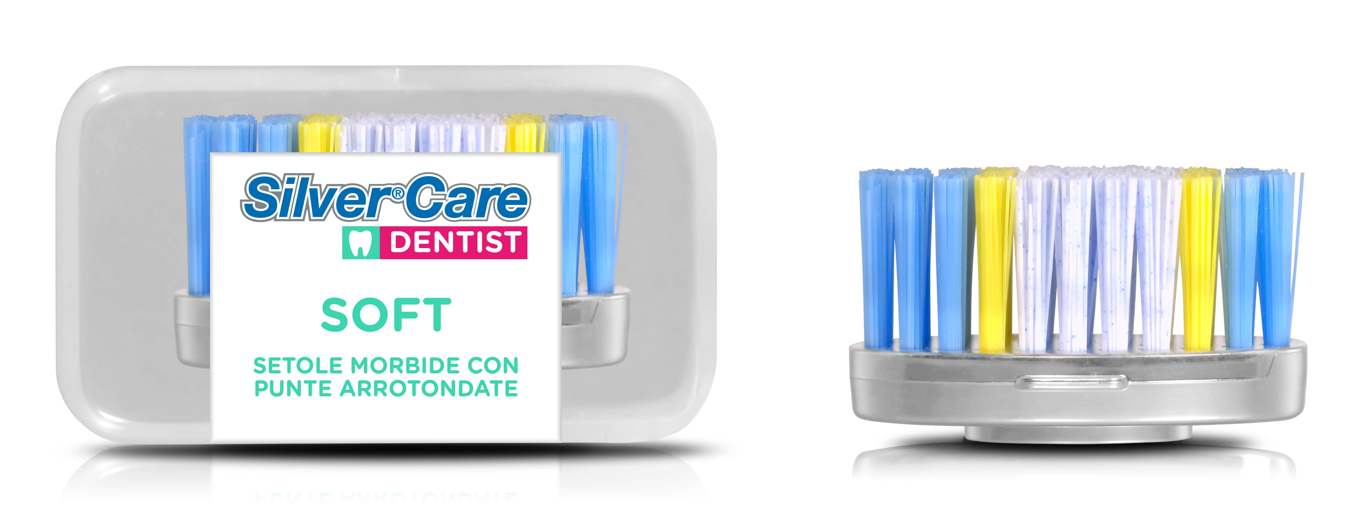 Testina Soft per spazzolino SilverCare Dentist sensitive e medium