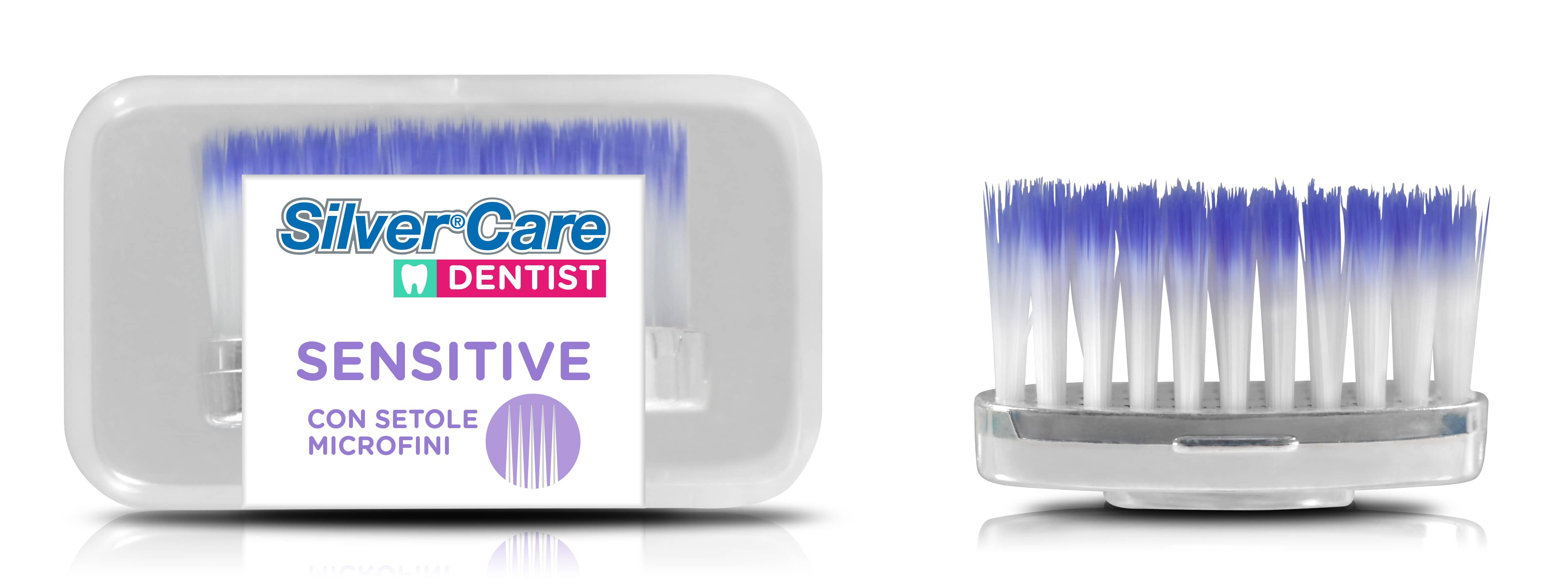 Testina Sensitive  per spazzolino SilverCare Dentist Sensitive e Medium