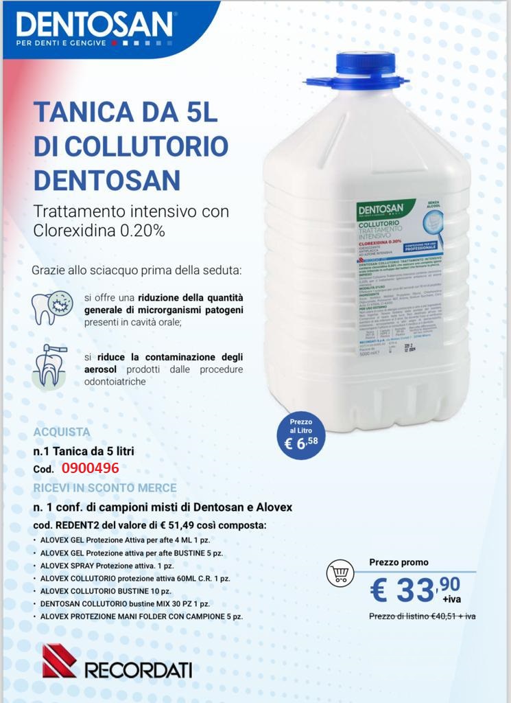 Collutorio DENTOSAN - Tanica 5 litri CON OMAGGI