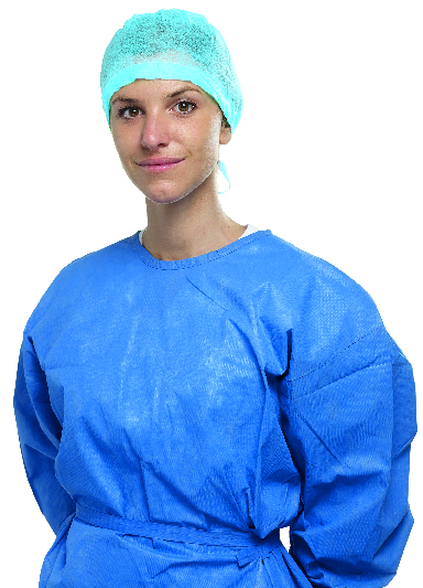 CUFFIA CON LACCIO FISSO Azzurro - Confezione da 100 pz. CUFFIA CON LACCIO FISSO Azzurro - Confezione da 100 pz.