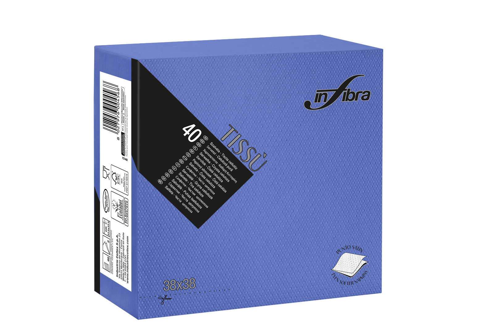 TOVAGLIOLI 38X38 2VELI X 1440PZ BLU Monouso - TOVAGLIOLI 38X38 2VELI X 1440PZ BLU