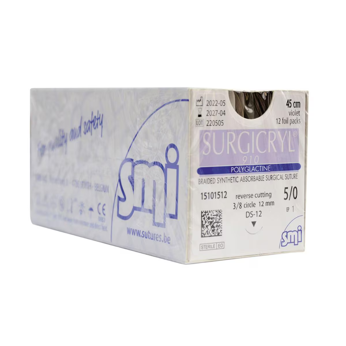 SUTURE SURGICRYL® 910 - AGO DORSO TAGLIENTE 3/8 DI CERCHIO 12 PZ AGO DS 16 mm CALIBRO 5/0 - EP 1 - filo 75 cm Monouso - SUTURE SURGICRYL® 910 - AGO DORSO TAGLIENTE 3/8 DI CERCHIO 12 PZ AGO DS 16 mm CALIBRO 5/0 - EP 1 - filo 75 cm