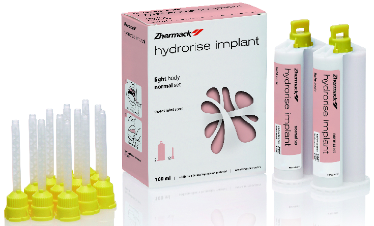 HYDRORISE IMPLANT (PER MISCELAZIONE MANUALE) Confezione: 2 x 50 ml cad. + 12 puntali gialli Impronta - HYDRORISE IMPLANT (PER MISCELAZIONE MANUALE) Confezione: 2 x 50 ml cad. + 12 puntali gialli