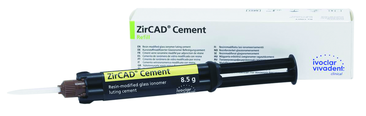 ZIRCAD CEMENT Confezione: 1 siringa automix da 8,5 g e 10 puntali miscelatori ZIRCAD CEMENT Confezione: 1 siringa automix da 8,5 g e 10 puntali miscelatori