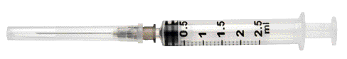 SIRINGHE STERILI CON AGO Siringa da 2,5 ml - 100 pz. SIRINGHE STERILI CON AGO Siringa da 2,5 ml - 100 pz.