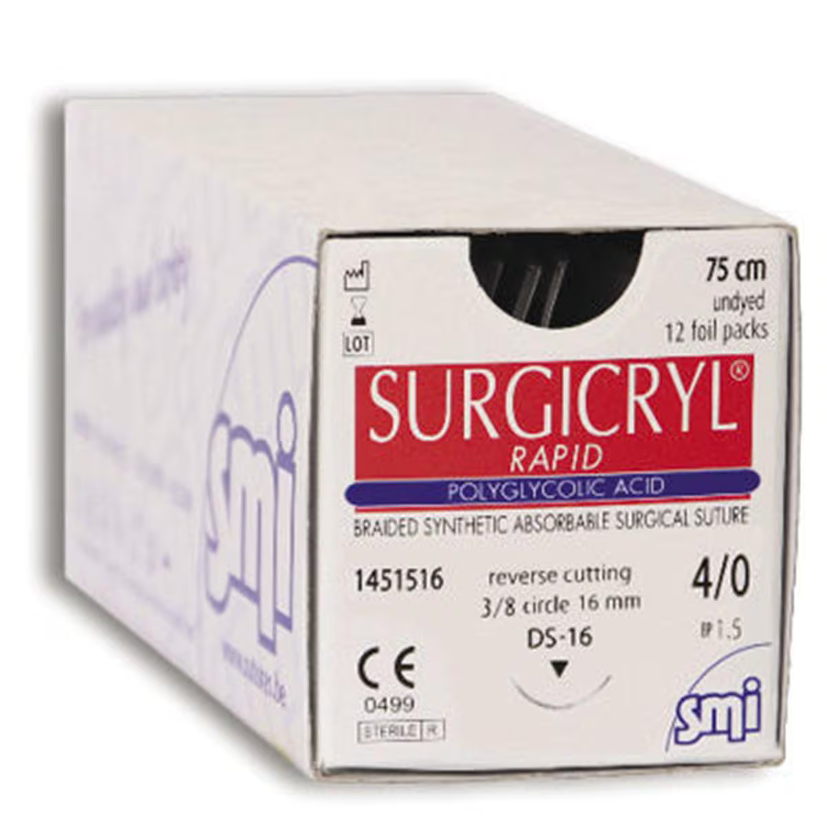 SURGICRYL® RAPID - AGO CILINDRICO PUNTA AFFUSOLATA 1/2 CERCHIO 12 PZ AGO HR 22 mm CALIBRO 3/0 EP 2 SURGICRYL® RAPID - AGO CILINDRICO PUNTA AFFUSOLATA 1/2 CERCHIO 12 PZ AGO HR 22 mm CALIBRO 3/0 EP 2