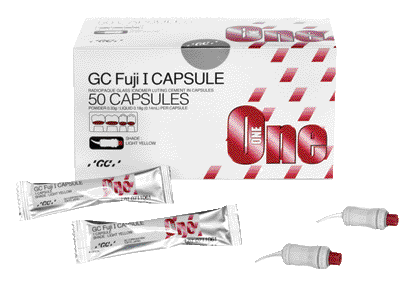 FUJI I CAPSULE Confezione: 50 capsule predosate giallo chiaro Cementi - FUJI I CAPSULE Confezione: 50 capsule predosate giallo chiaro