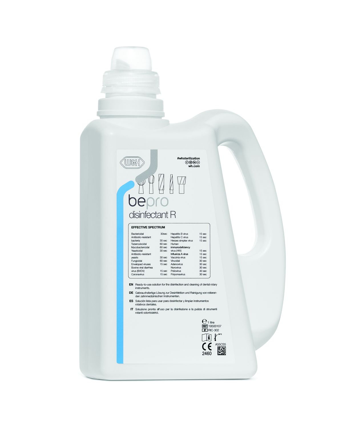 BEPRO DISINFECTANT R Flacone da 1 litro con tappo dosatore da 20 ml Disinfezione E Sterilizzazione - BEPRO DISINFECTANT R Flacone da 1 litro con tappo dosatore da 20 ml