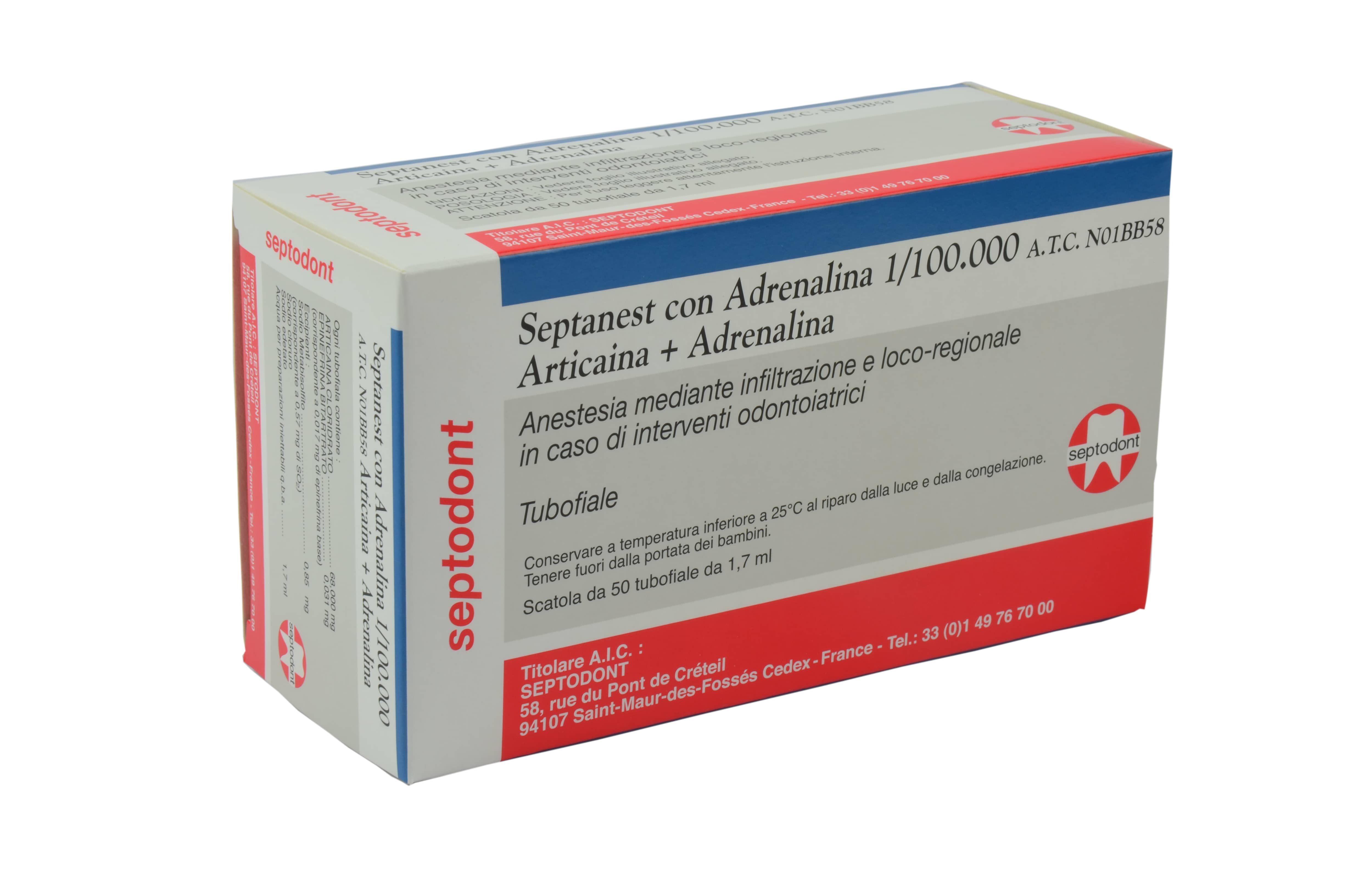 Medicamenti - Suture - Septanest Articaina 4% Con Adrenalina 1:100.000