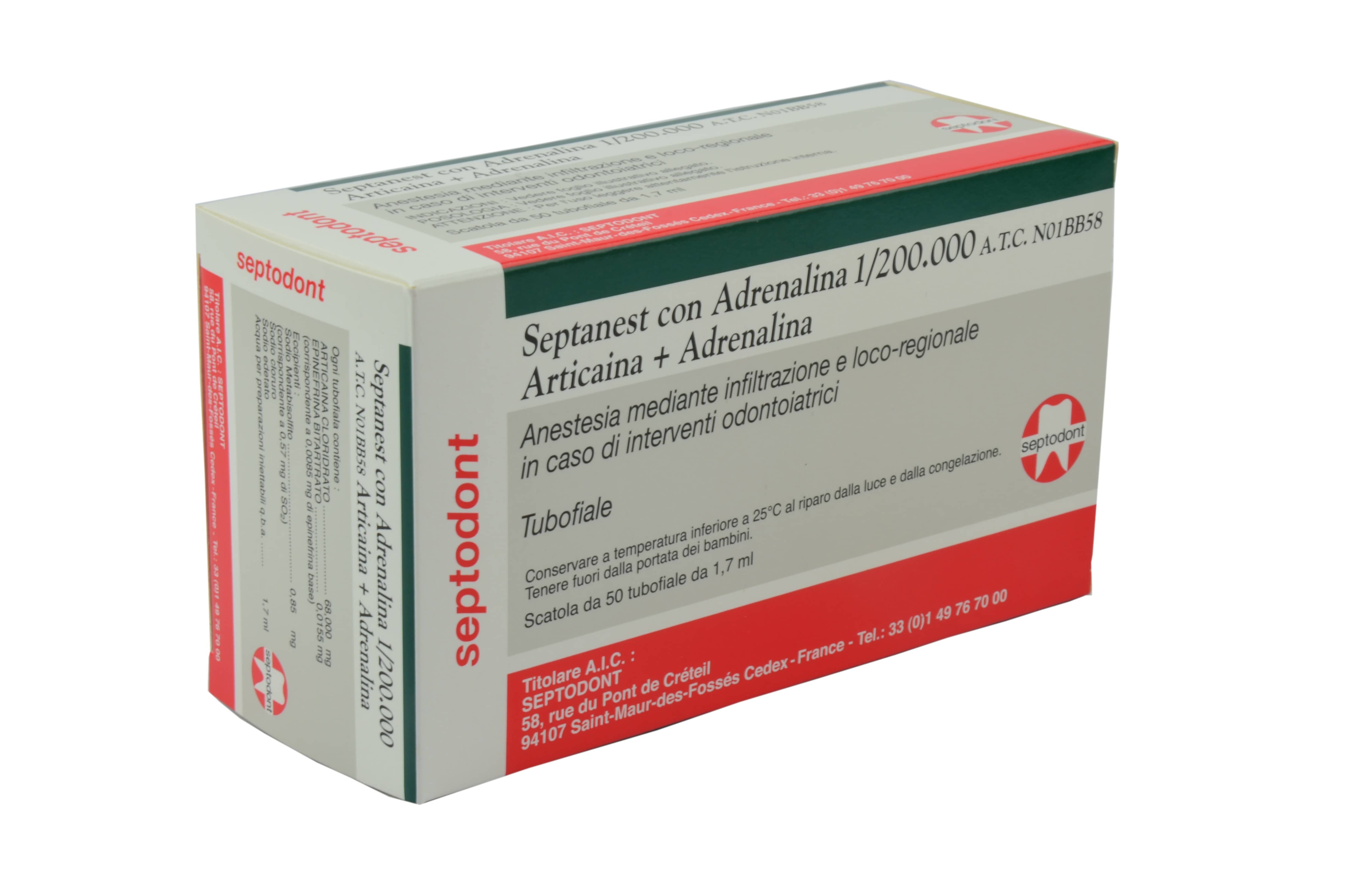 Medicamenti - Suture - Septanest Articaina 4% Con Adrenalina 1:200.000