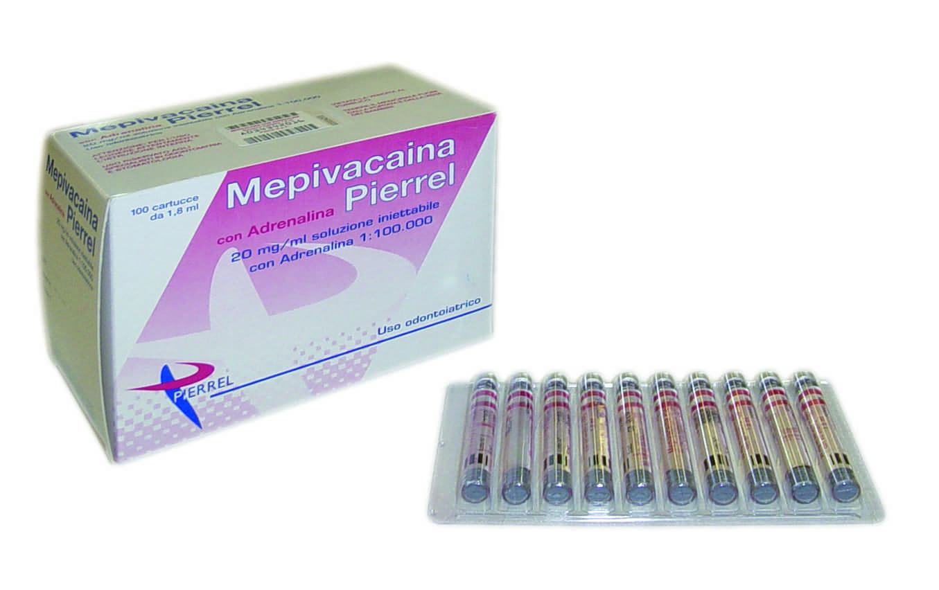 Medicamenti - Suture - Pierrel Mepivacaina 2%  con adrenalina 100 pz