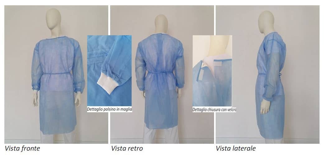 Monouso - Camice NON Sterile Visitatore/paziente colore Azzurro