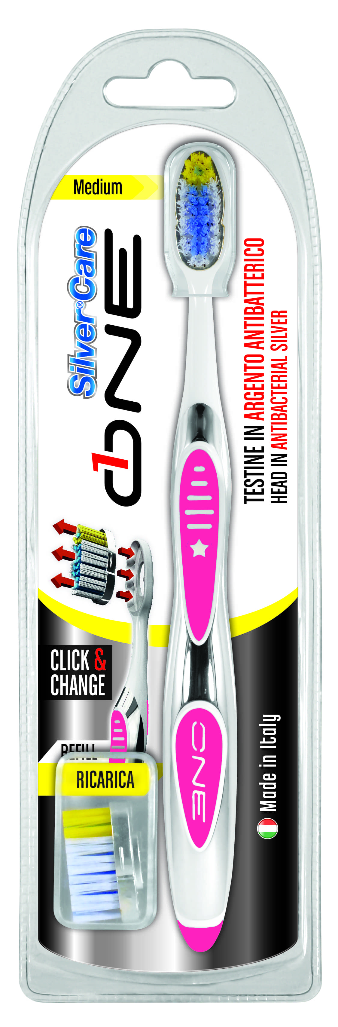 SPAZZOLINO SILVER CARE1 MEDIUM ROS Profilassi - SPAZZOLINO SILVER CARE1 MEDIUM ROS