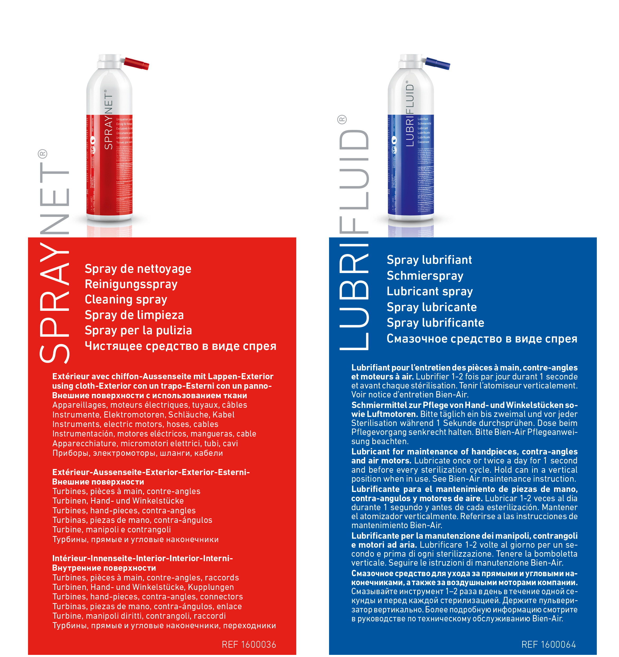 Duo Pack Bien Air: Spraynet / Lubrifluid