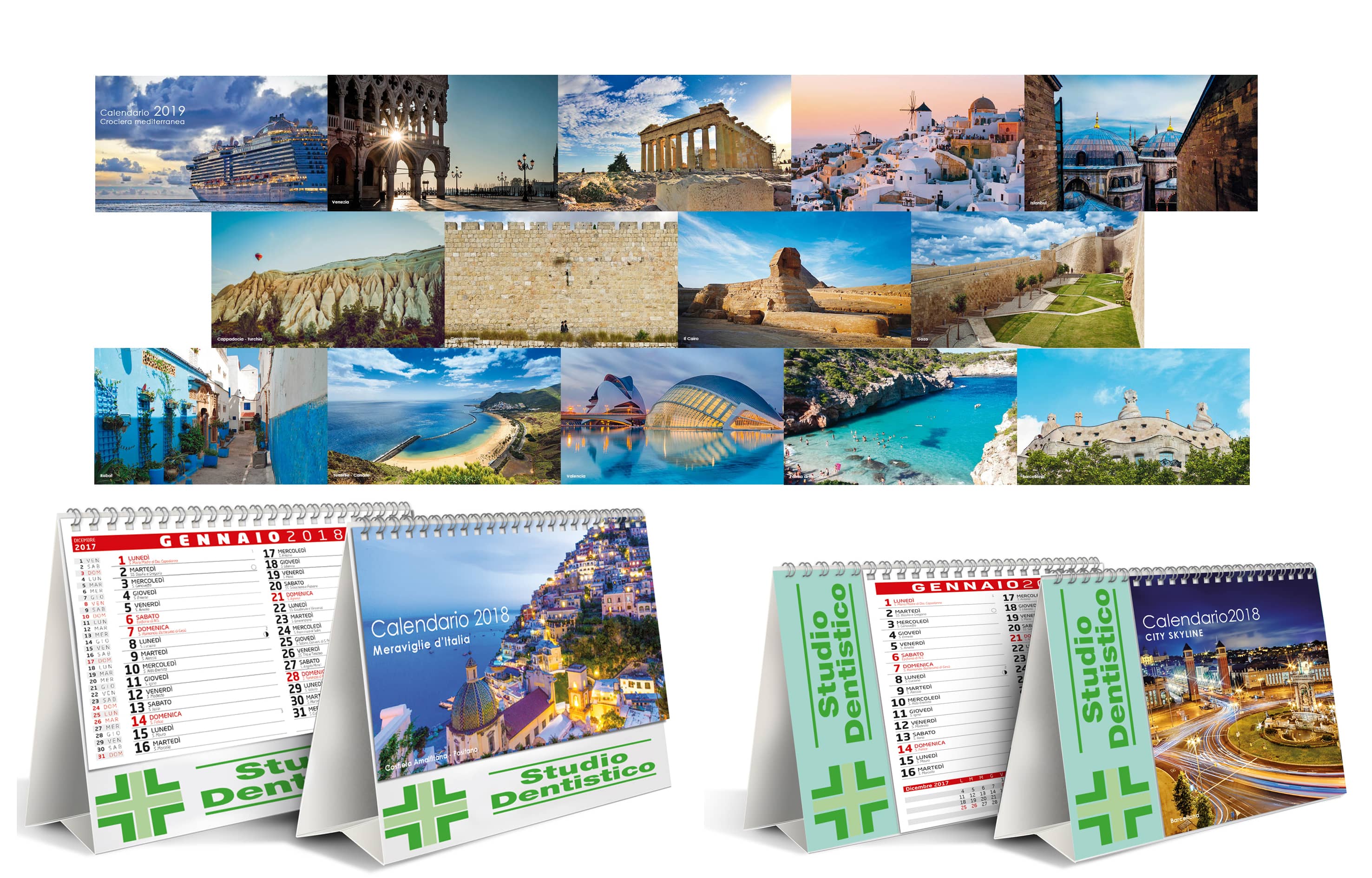 Calendario da tavolo Personalizzato Crociera Mediterranea 25 pezzi