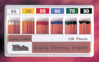 Punte Guttaperca - Guttaperca Color Coded 15 x 120 pz